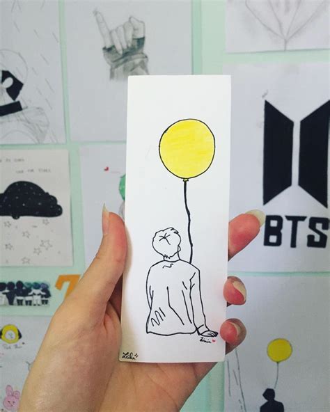 Bts Bookmark Handmade Bookmarks Diy Bts Drawings Doodle Art Designs
