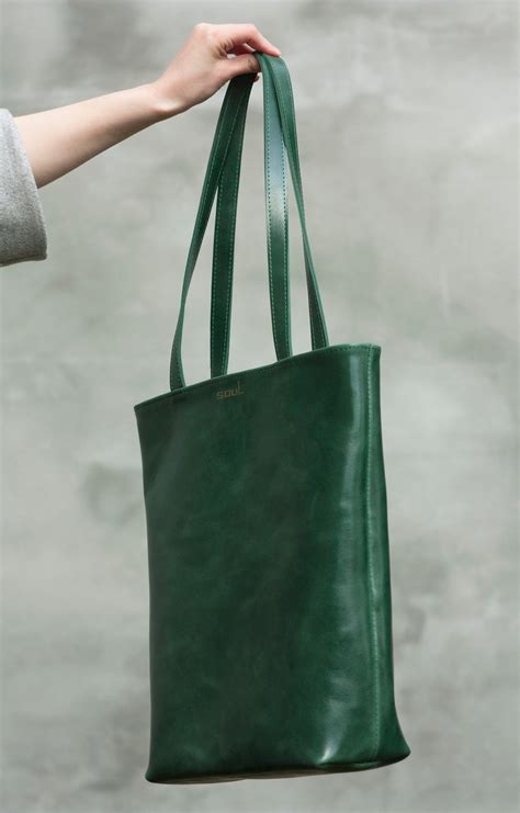 Green Leather Bag Women Tote Bag Large Green Bag Leather Etsy