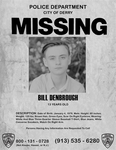 Es Pennywise Missing Posters It Movie 2017 Cast It The Clown Movie