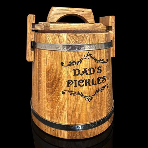 Personalized Pickle Oak Barrel Barrel With Lid Wooden Vat Etsy New
