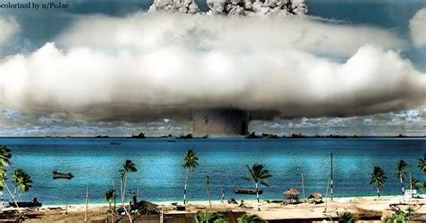 A Test Nuclear Explosion Codenamed “baker” Marshall Islands 1946 Colorized By Me 5137 ×