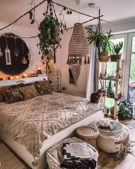 Nature Inspired Bedroom With Bohemian Style Homemydesign