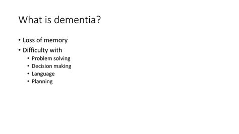 Ppt Introduction To Dementia Powerpoint Presentation Free Download