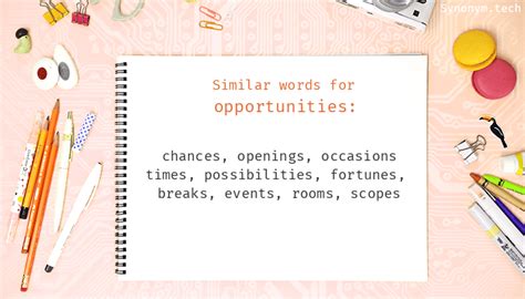 Opportunities Synonyms Similar Word For Opportunities
