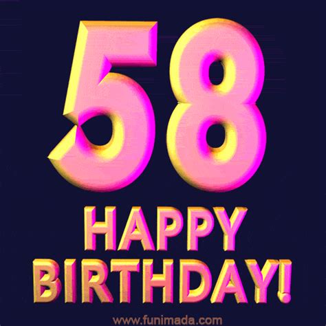 Happy 58th Birthday Animated