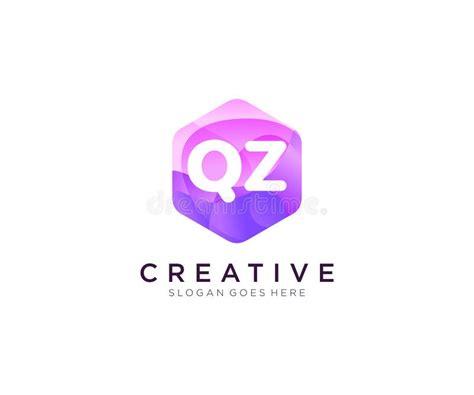 Qz Initial Logo With Colorful Hexagon Modern Business Alphabet Logo