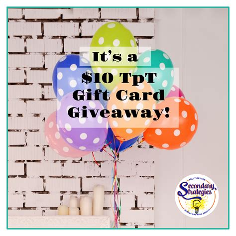 Gift Card Giveaway! - Secondary Strategies