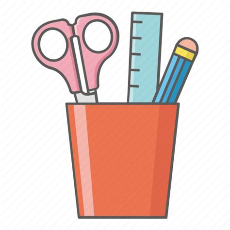 Equipment Pencil Ruler School Scissors Supplies Icon Download On