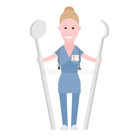 Nurse Holds Dentist Tools Stock Vector Illustration Of Stomatologist