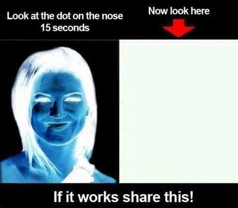 Look At The Dot On The Nose For 15 Seconds Optical Illusions