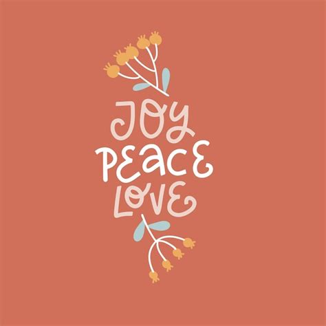 Premium Vector Joy Peace Love Hand Drawn Lettering Text Christmas