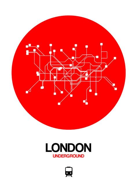 London Red Subway Map Digital Art By Naxart Studio Pixels