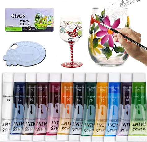 Buy Glass Paint Set 12 Colors Non Toxic Acrylic Stain Glass Paint With