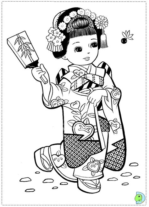 Раскраска Образ Японки — Азиатки