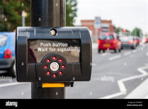 Pedestrian Crossing Red Lights Wait For Signal Stock Photo Alamy