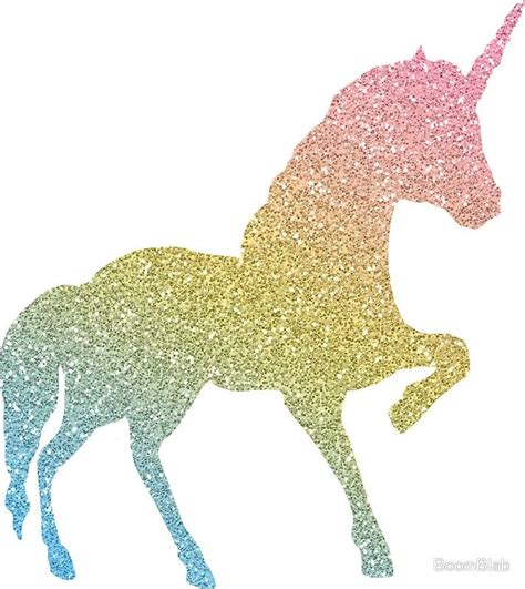 Glitter Rainbow Unicorn Sticker By Boomblab Unicorn Stencil Rainbow