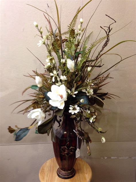 magnolia arrangement dried flower arrangements artificial floral arrangements church flower