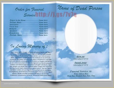 Funeral Program Printable Obituary Template Printable Templates