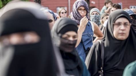 Danes Take To Streets To Protest Face Veil Ban Youtube
