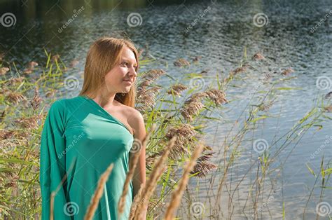 Girl And A Lake Stock Image Image Of Adult Blue Elegant 34514791