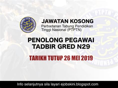 Perbadanan tabung pendidikan tinggi nasional (ptptn). Jawatan Kosong PTPTN - Tarikh Tutup 26 Mei 2019