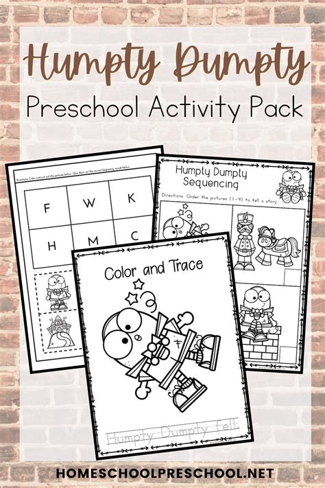 Free Printable Humpty Dumpty Activities For Preschool