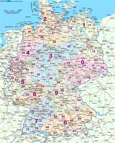 Map Of Germany Postal Codes Country Welt Atlasde