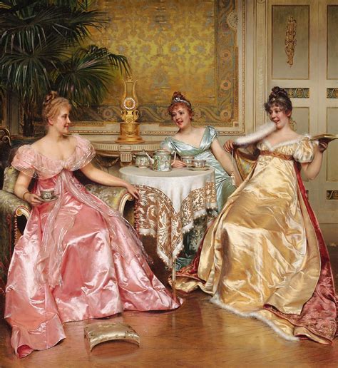 Afternoon Tea For Three By Frederic Soulacroix Victorian Paintings