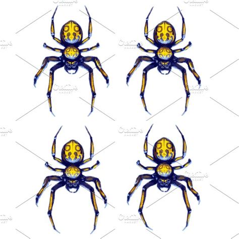 Sprite Sheet Of Crawling Spider Graphic Objects ~ Creative Market