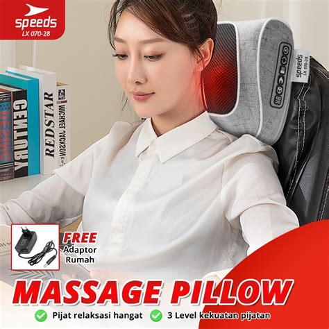 Jual Speeds Bantal Pijat Massage Pillow Alat Pijat Leher Pinggang Multifungsi Portable Home