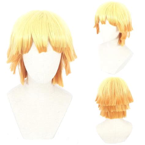 Agatsuma Zenitsu Cosplay Wig Demon Slayer Kimetsu No Yaiba Shopee