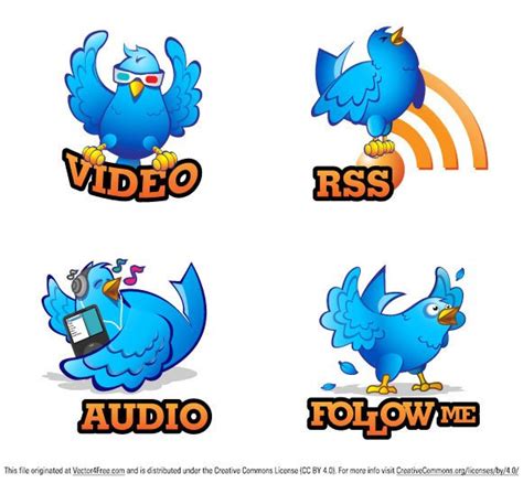 Four Hand Drawn Twitter Icons Icon For Free Download Freeimages