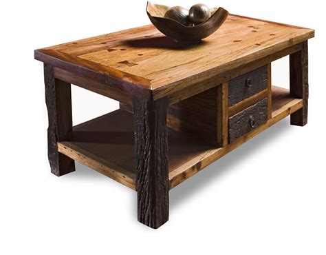 Reclaimed Wood Lodge Cabin Rustic Coffee Table Kathy Kuo Home