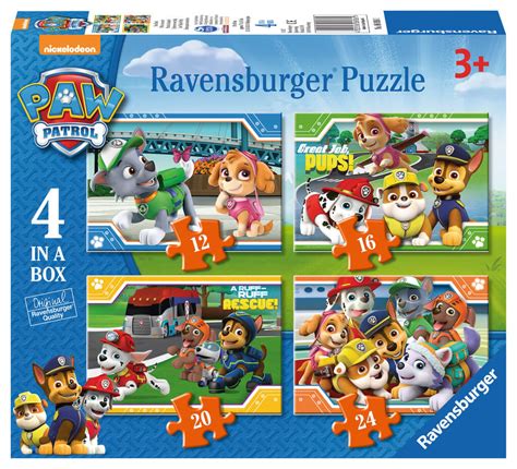 Ravensburger Paw Patrol 4 In A Box 12 16 20 24pc Jigsaw Puzzles