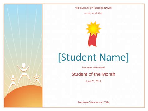 Star Student Certificate Free Certificate Templates In Academic Award