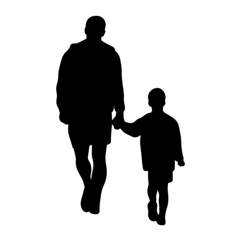Father Silhouette With Son Walking Vector Illustration 14038181 Vector