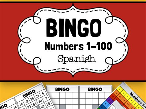 Spanish Bingo Numbers 1 100 Teaching Resources