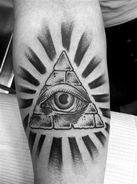 Amazing Grey Ink Triangle Tattoo