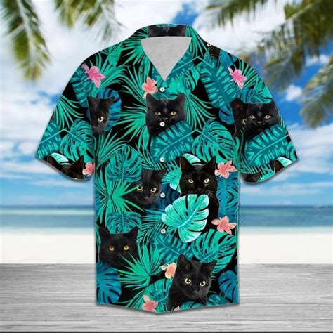 Authentic hawaiian shirts today capture the same attitude. Black Cat Tropical Hawaiian Shirt - Tagotee