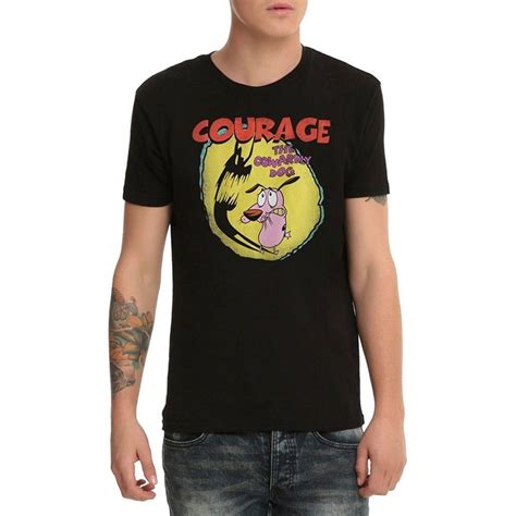 Courage The Cowardly Dog Shadow Logo T Shirt Men Cotton T Shirt Round