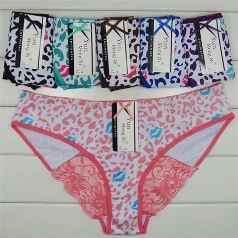 lot of 60pc laced hipster cotton panties sexy leopard lady brief underpants women underwear girl