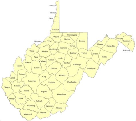 Wv County Map Printable