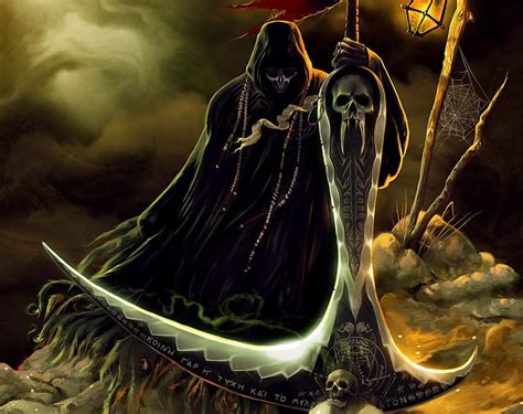 Grim Reaper Illustration Dark Grim Reaper Skull Hd Wallpaper