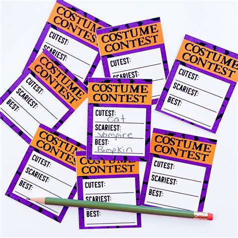 Halloween Costume Contest Prize Ribbons And Voting Slip Etsy