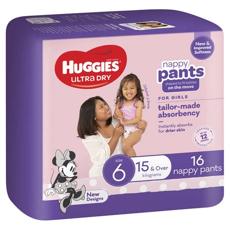 Buy Huggies Ultra Dry Nappy Girl Pants Size 6 At Mighty Ape Australia