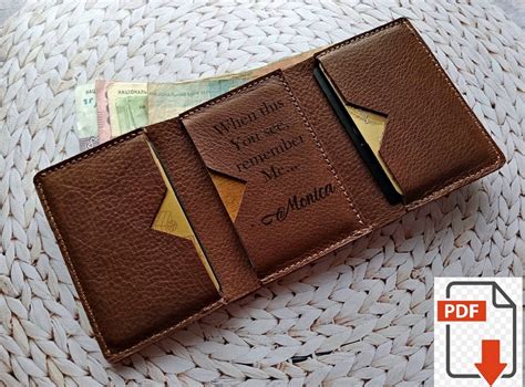Making A Leather Tri Fold Wallet Free Pdf Template Set Etsy