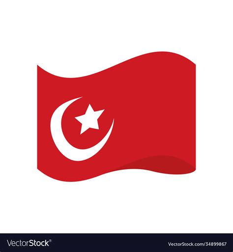 Turkey Flag Country Patriotic Icon Royalty Free Vector Image