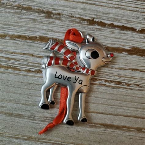 Hallmark Rudolph The Red Nosed Reindeer Love Ya Metal Ornament Ebay