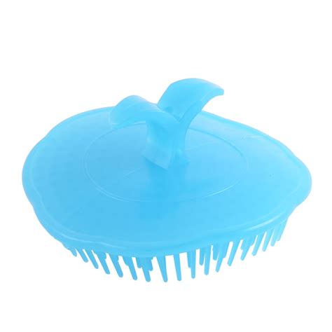Uxcell Plastic Handheld Hair Scalp Head Massage Shampoo Brush Comb Blue In Bath Brushes Sponges