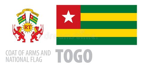 Vector Set Of The Coat Of Arms And National Flag Of Togo Stock Vector